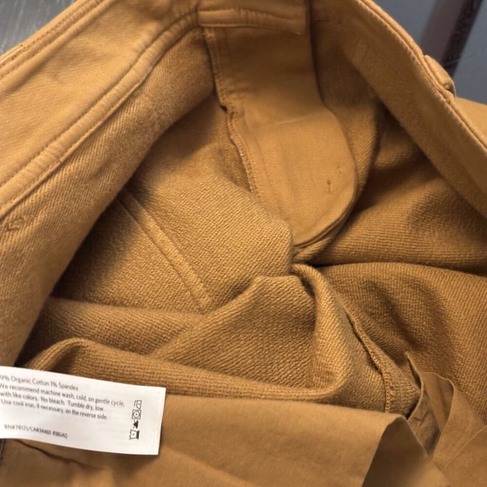Eileen Fisher Clay Organic Cotton Straight-Leg Pants With Front Patch Pockets - Picture 13 of 14